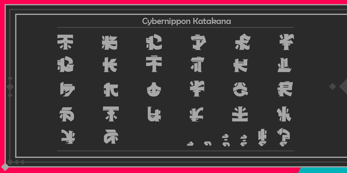 CyberNippon Katakana Font preview
